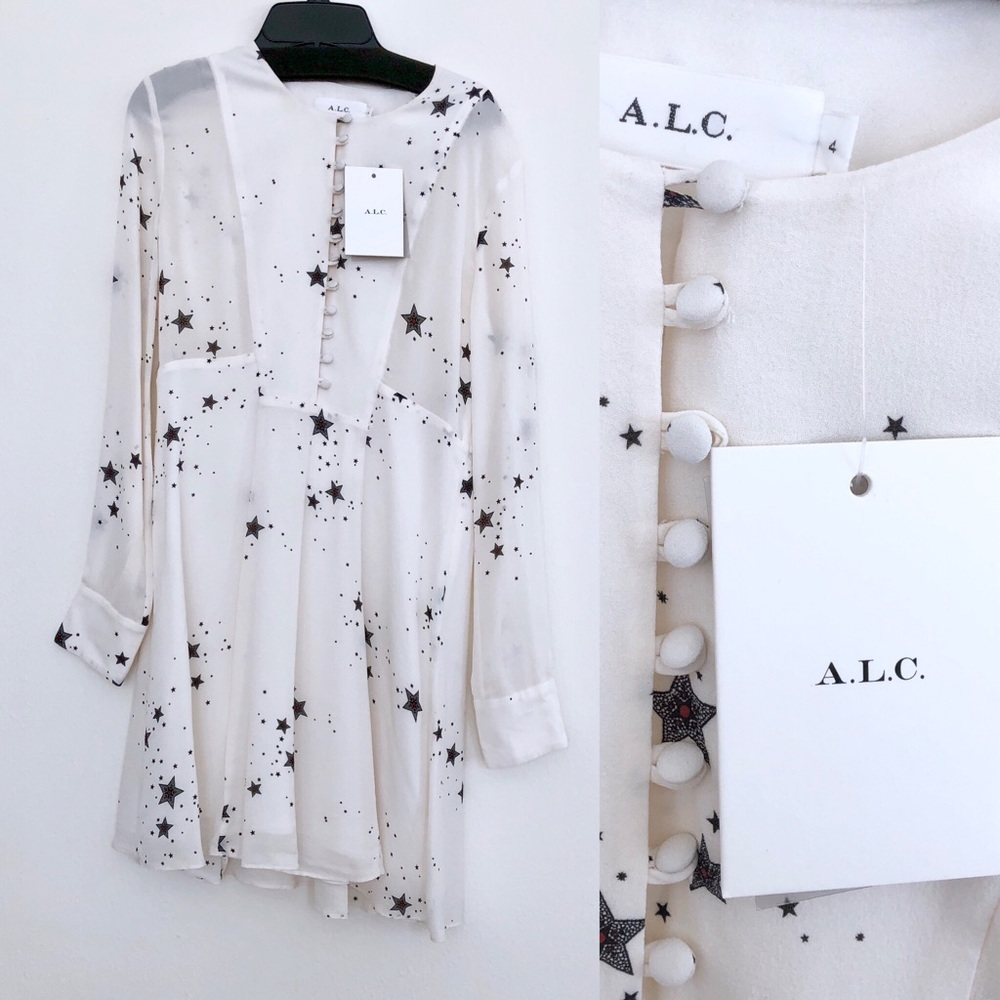 ✨HPx3!✨ NWT A.L.C. Star Print Dress - Picture 3 of 4